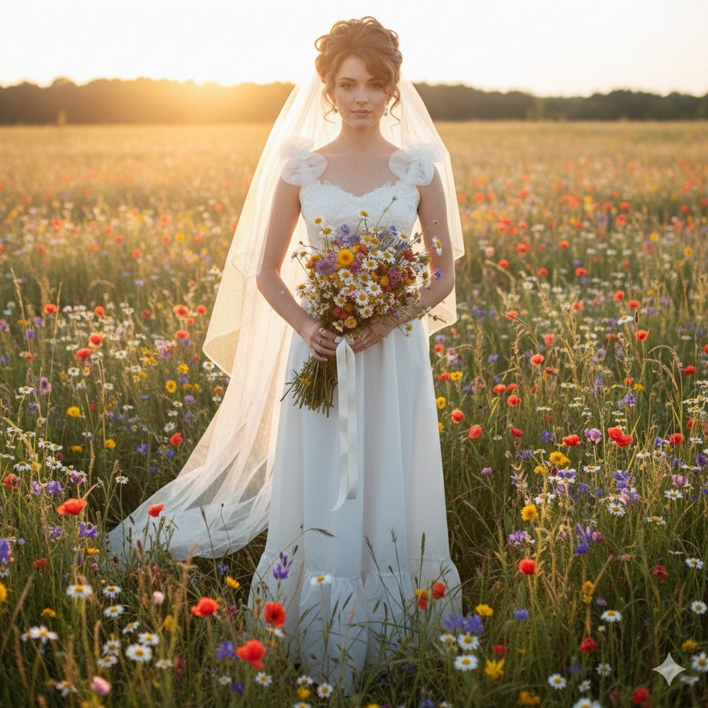 VINTAGE prairie style WEDDING GOWN